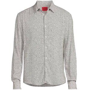 Hugo Boss Men's Ermo Woven Long Sleeve Slim Fit Floral Print Shirt Size Medium